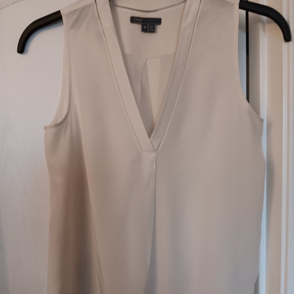 Vince silk sleeveless top, size M cream